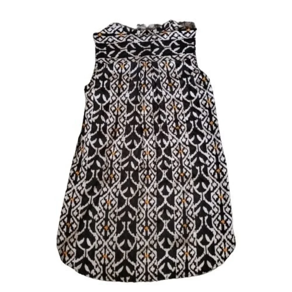 Acrobat Women's 100% Silk Sleeveless Black/White Print Tunic Dress Size Medium - Picture 3 of 10